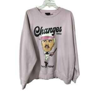 M663).H&M Men's Justin Bieber Changes 2020 Pink Pullover Sweatshirt XL